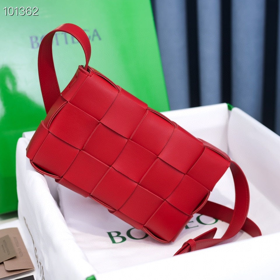 Cassette-Style Woven Shoulder Bag