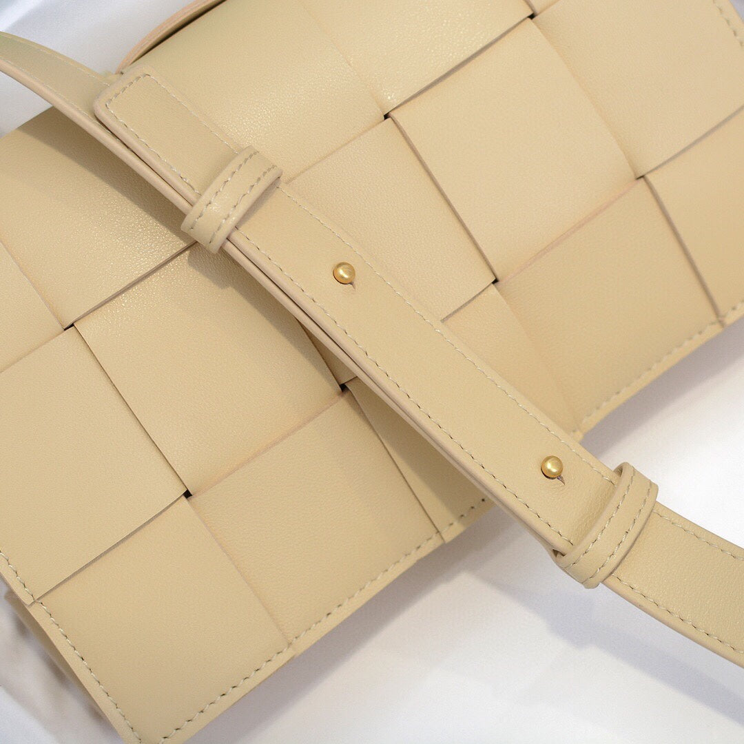 Cassette-Style Woven Shoulder Bag