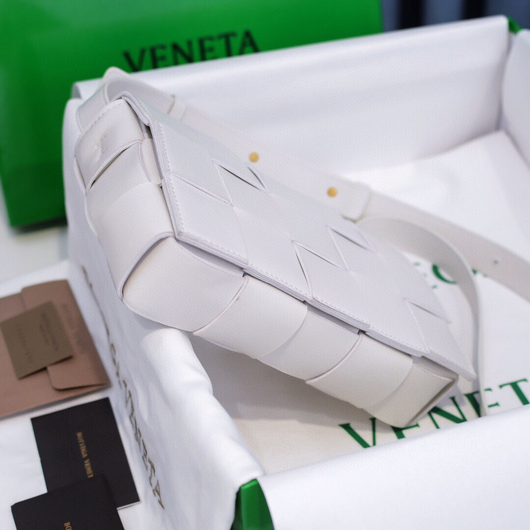 Cassette-Style Woven Shoulder Bag