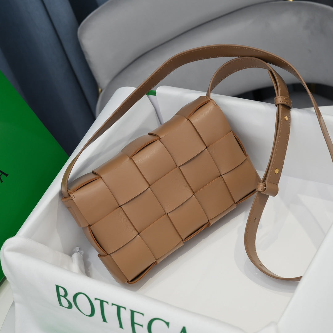 Cassette-Style Woven Shoulder Bag