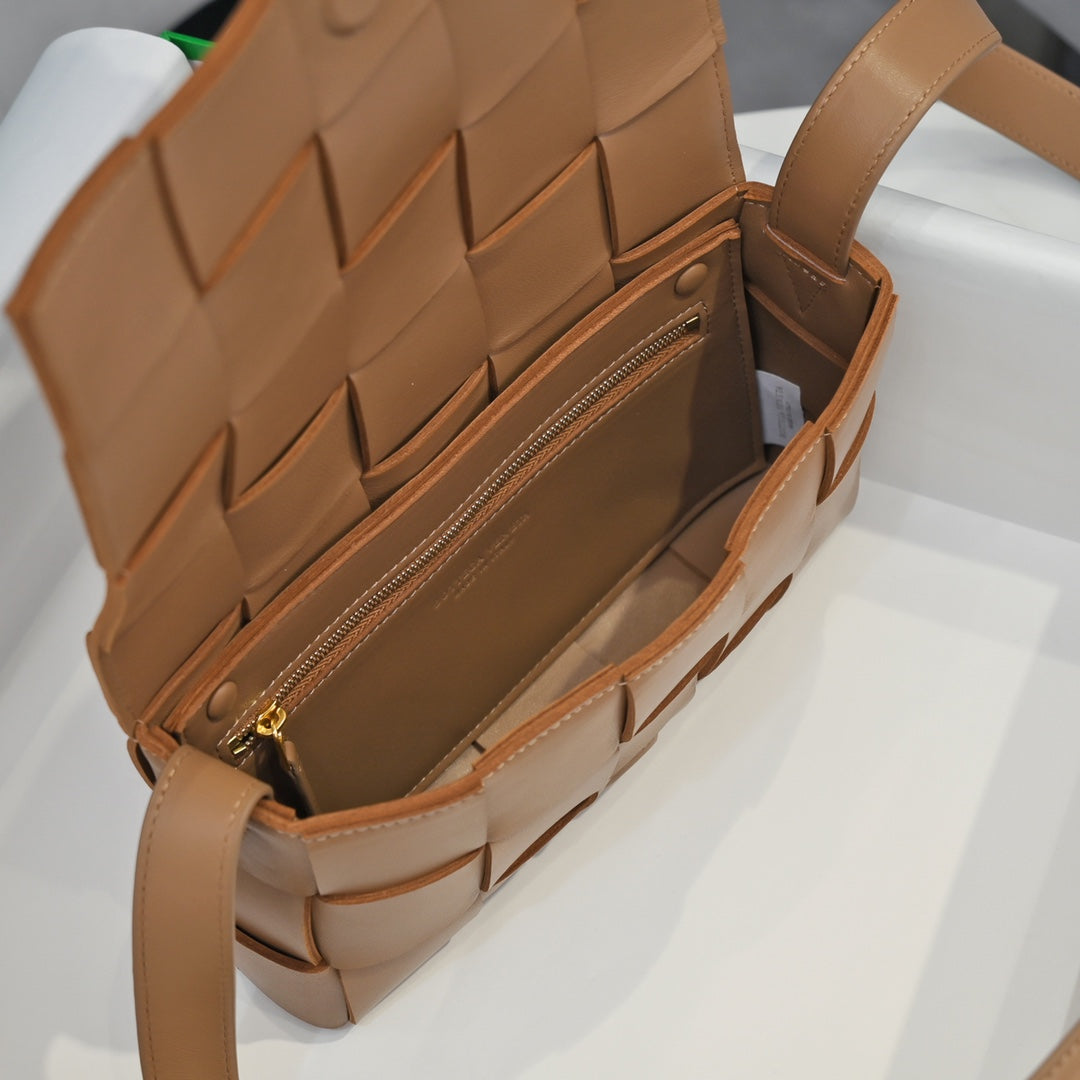 Cassette-Style Woven Shoulder Bag