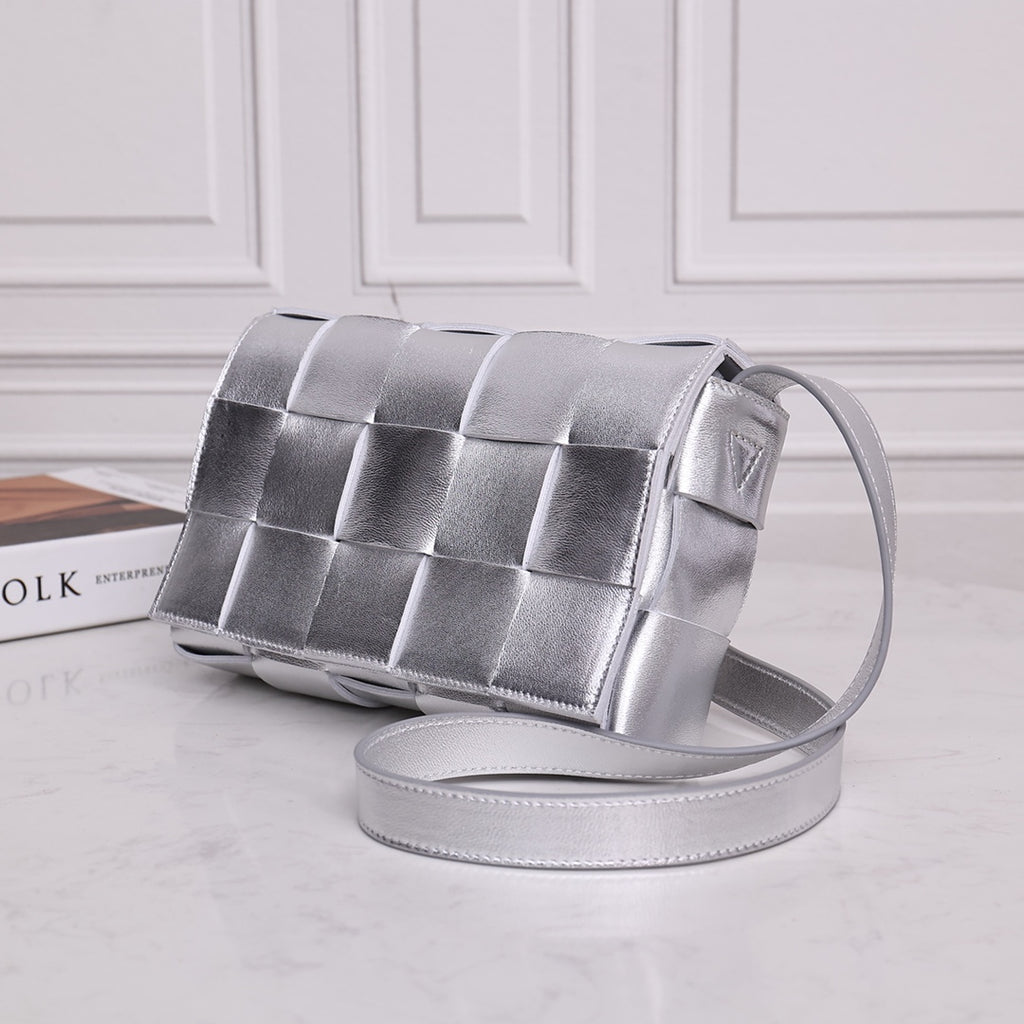 Cassette-Style Woven Shoulder Bag