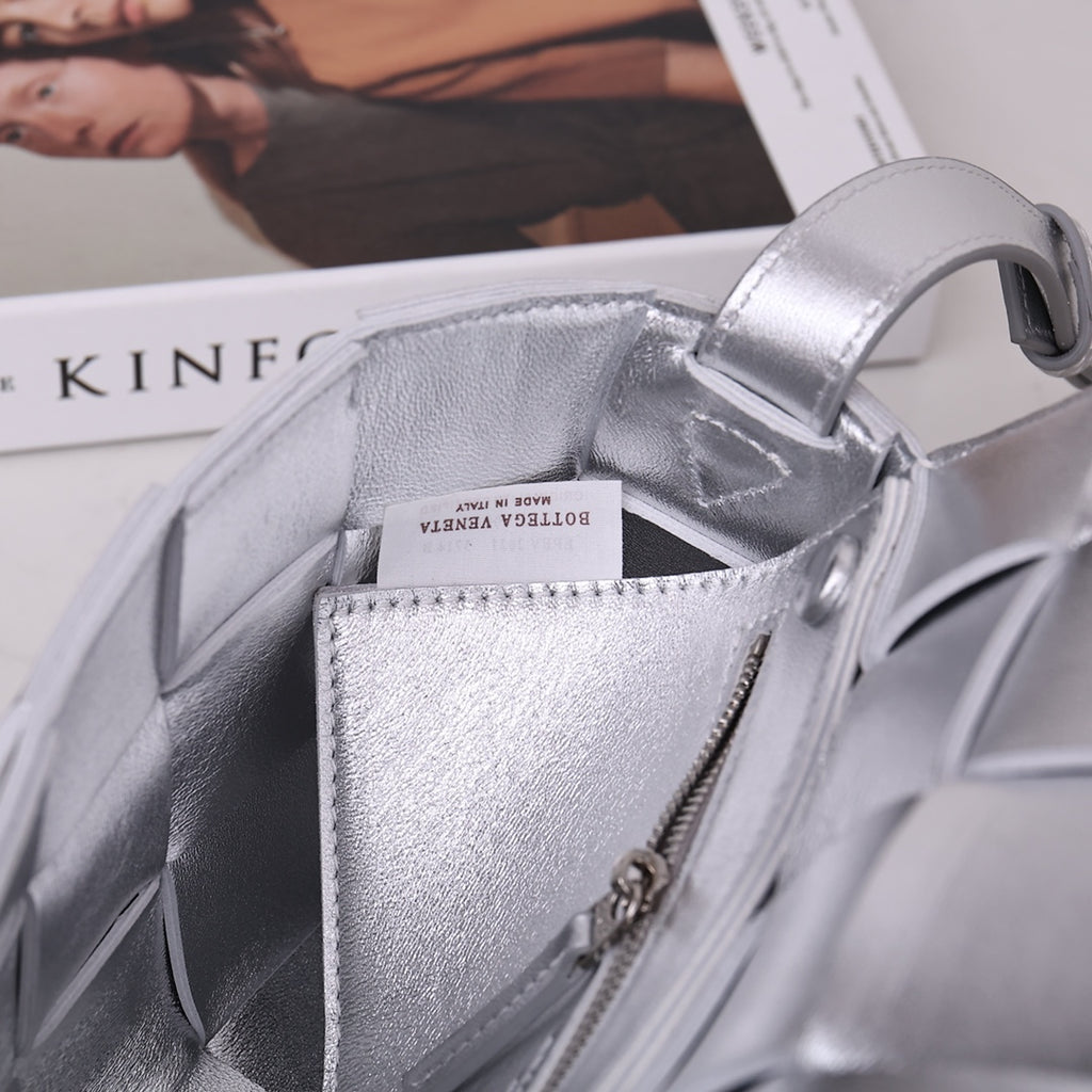 Cassette-Style Woven Shoulder Bag