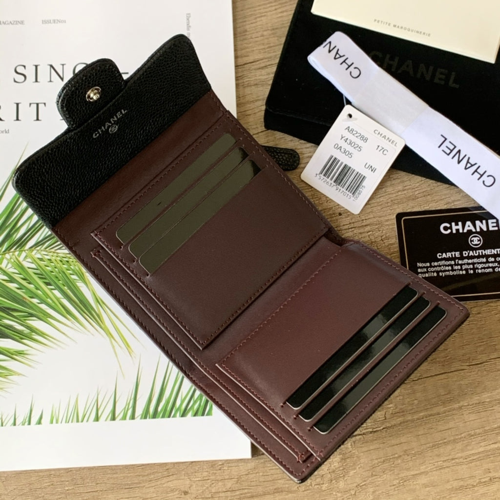 Caviar Leather Quilted Mini Wallet