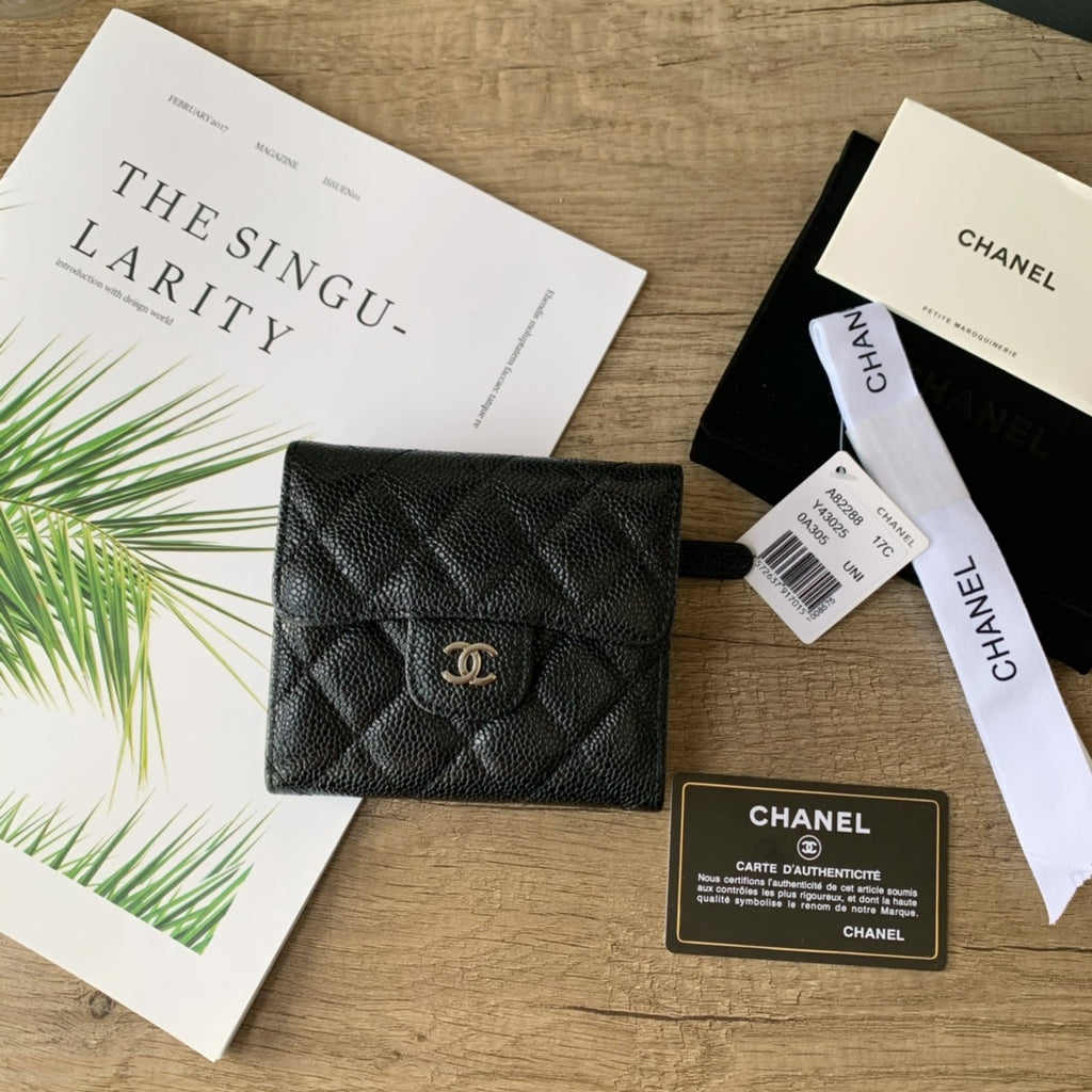 Caviar Leather Quilted Mini Wallet