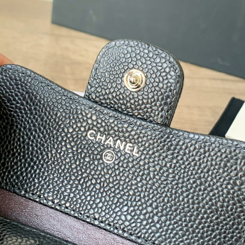 Caviar Leather Quilted Mini Wallet