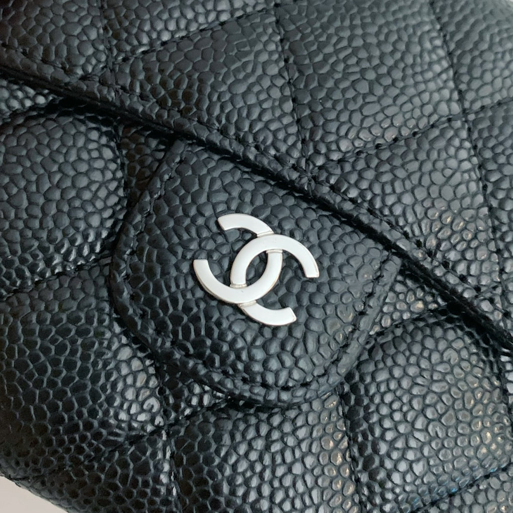 Caviar Leather Quilted Mini Wallet