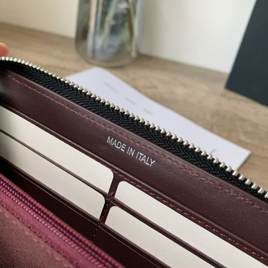 Caviar Leather Quilted Long Flap Wallet