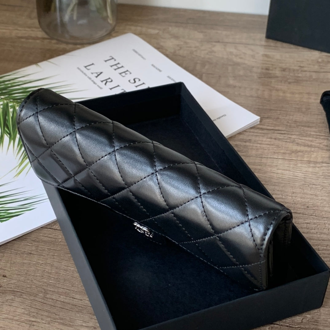 Quilted Long Flap Wallet