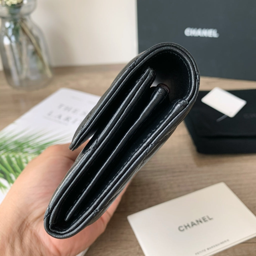 Quilted Long Flap Wallet