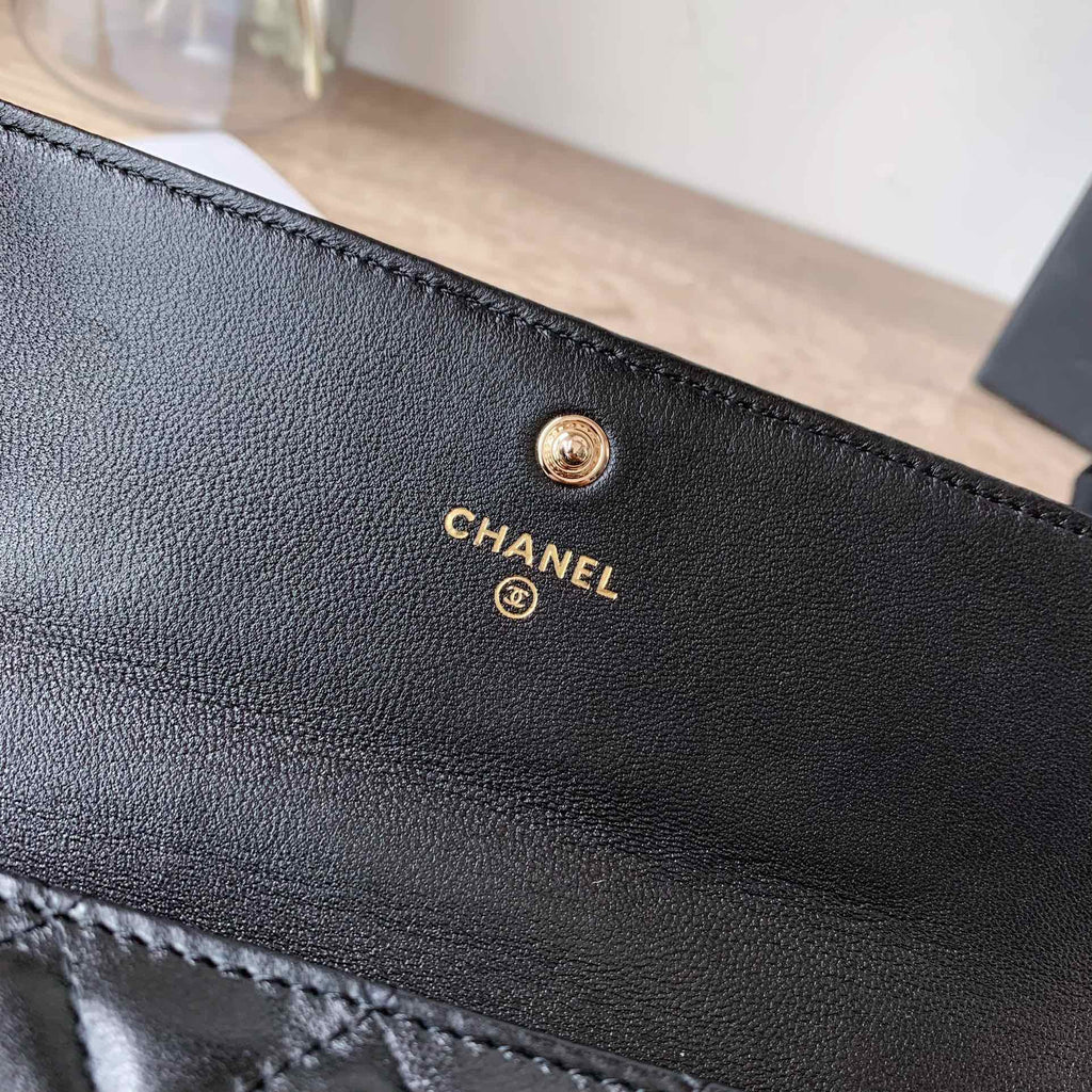 Quilted Long Flap Wallet