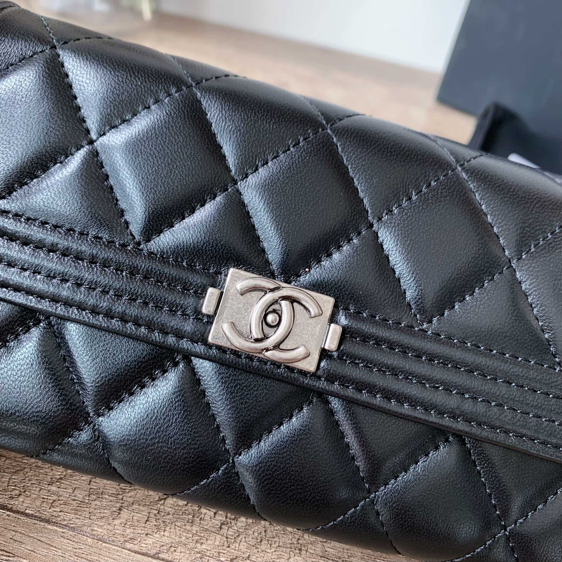 Quilted Long Flap Wallet