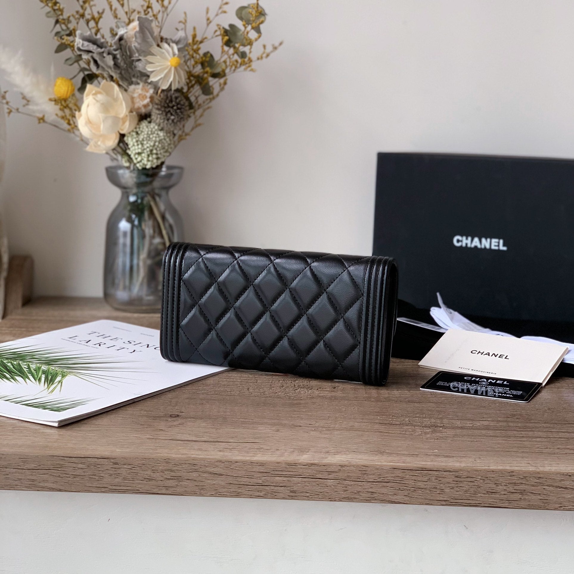 Quilted Long Flap Wallet