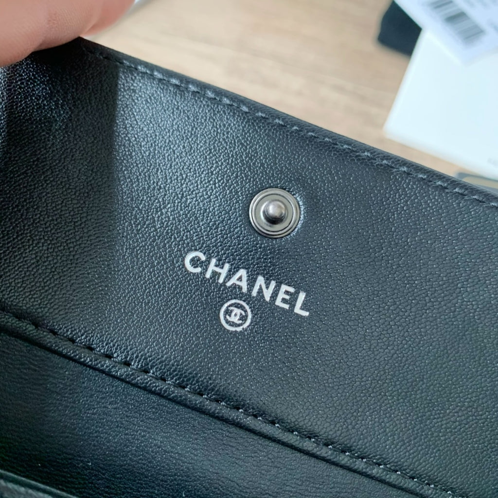 Quilted Leather Compact Flap Wallet