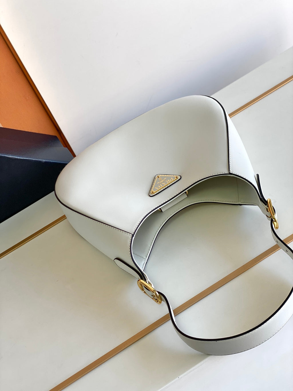 Cleo-Style Smooth Leather Shoulder Bag