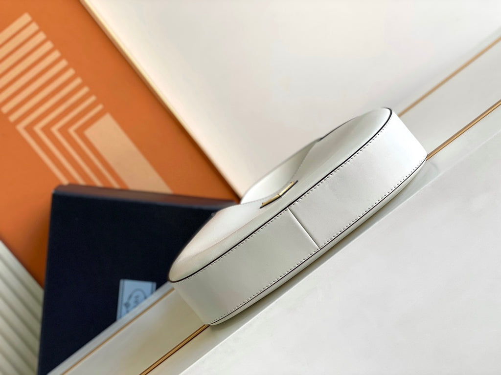 Cleo-Style Smooth Leather Shoulder Bag