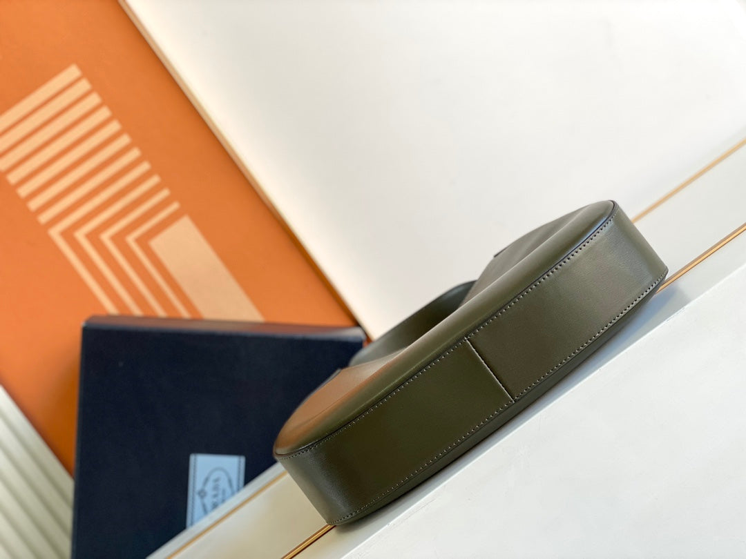 Cleo-Style Smooth Leather Shoulder Bag