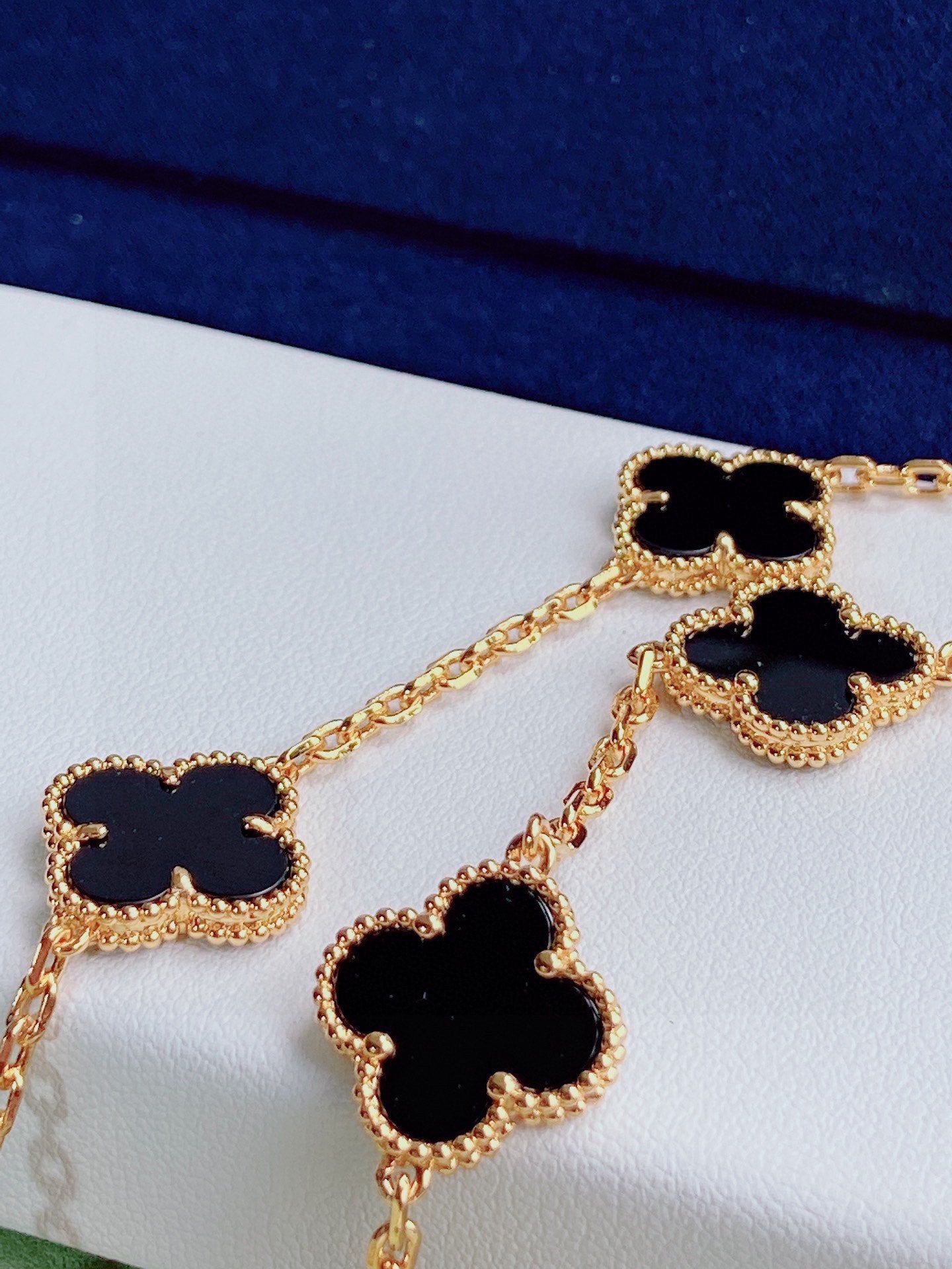 Alhambra Vintage 10 Motif Necklace in Black Onyx