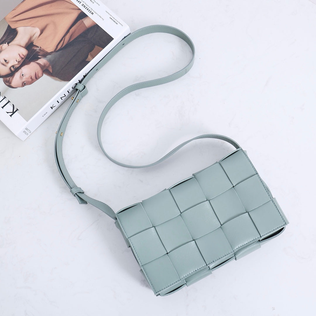 Cassette-Style Woven Shoulder Bag