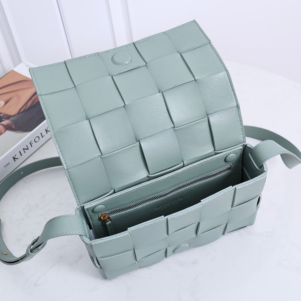 Cassette-Style Woven Shoulder Bag