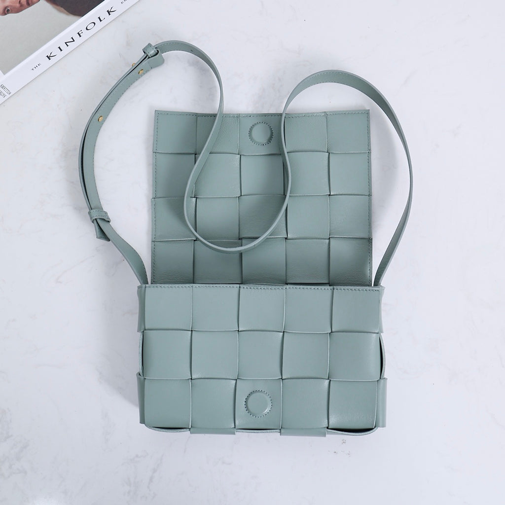 Cassette-Style Woven Shoulder Bag