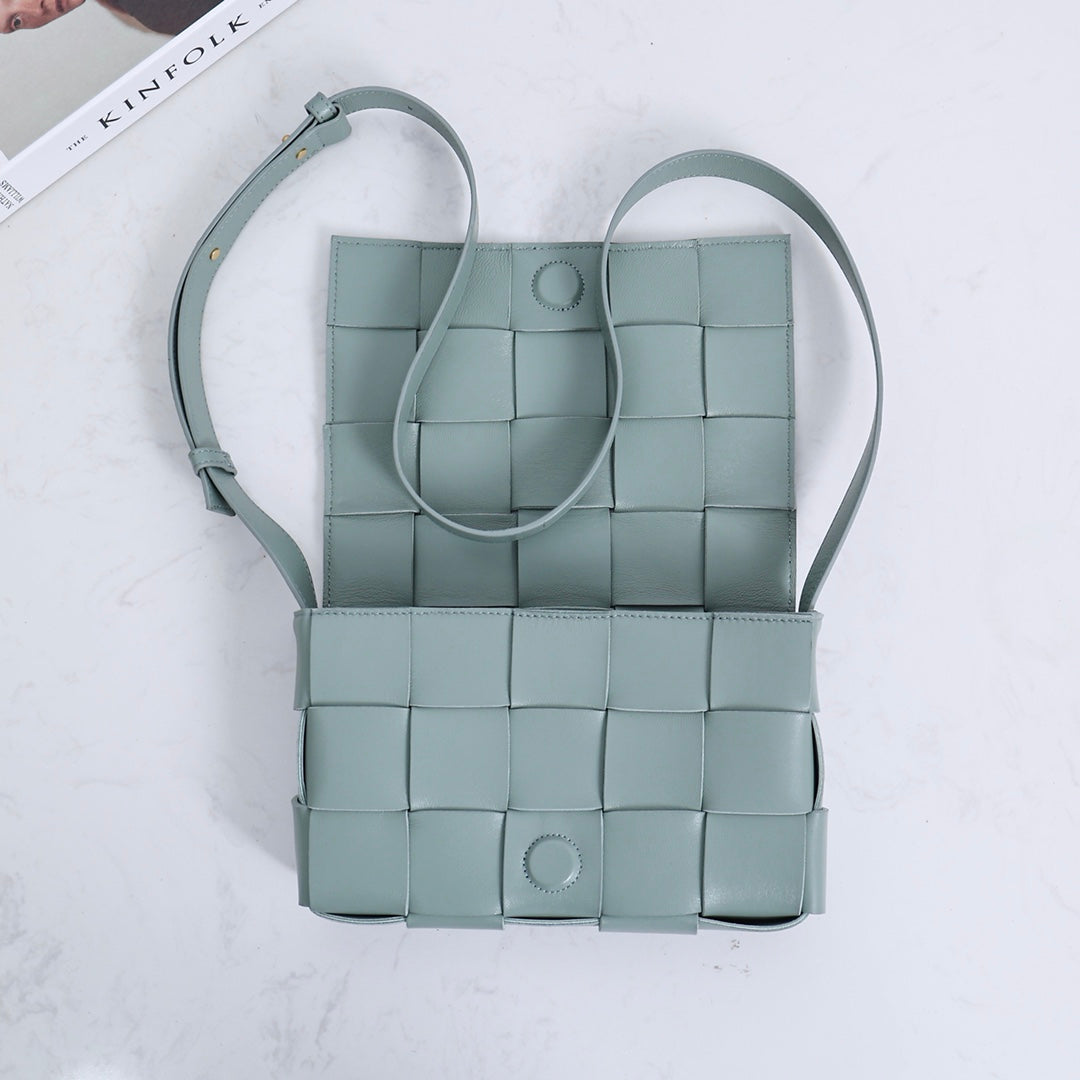 Cassette-Style Woven Shoulder Bag