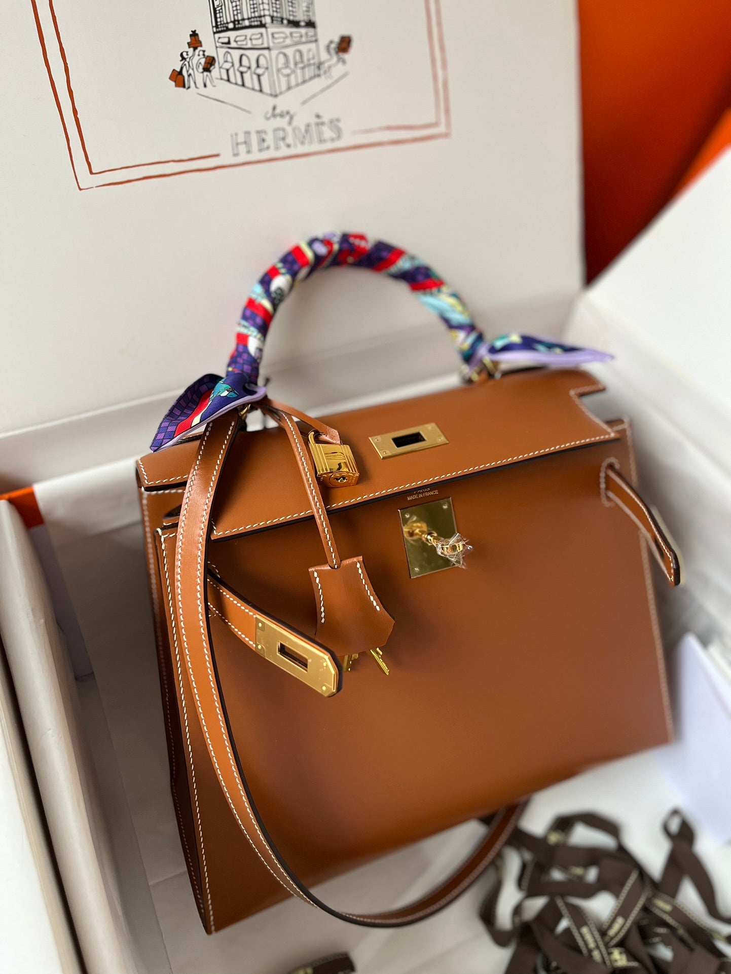 Kelly 28cm Box Leather