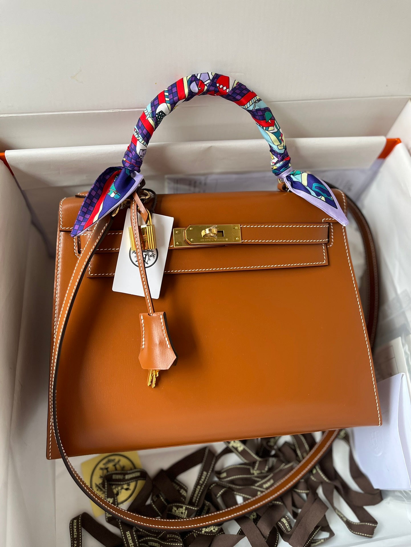 Kelly 28cm Box Leather