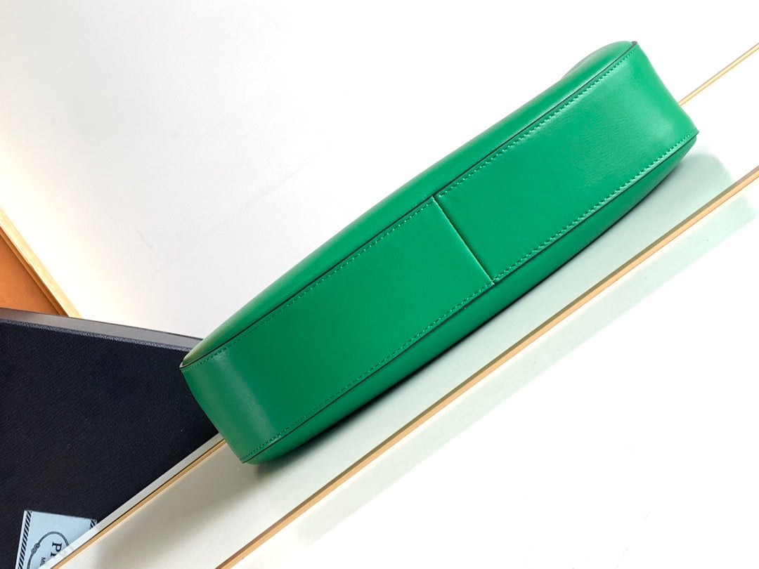 Cleo-Style Smooth Leather Shoulder Bag