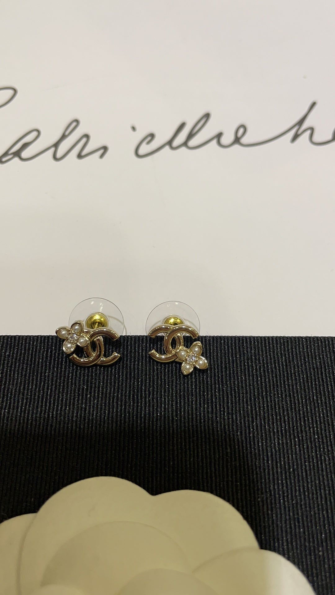 Mini CC Crystal Stud Earrings