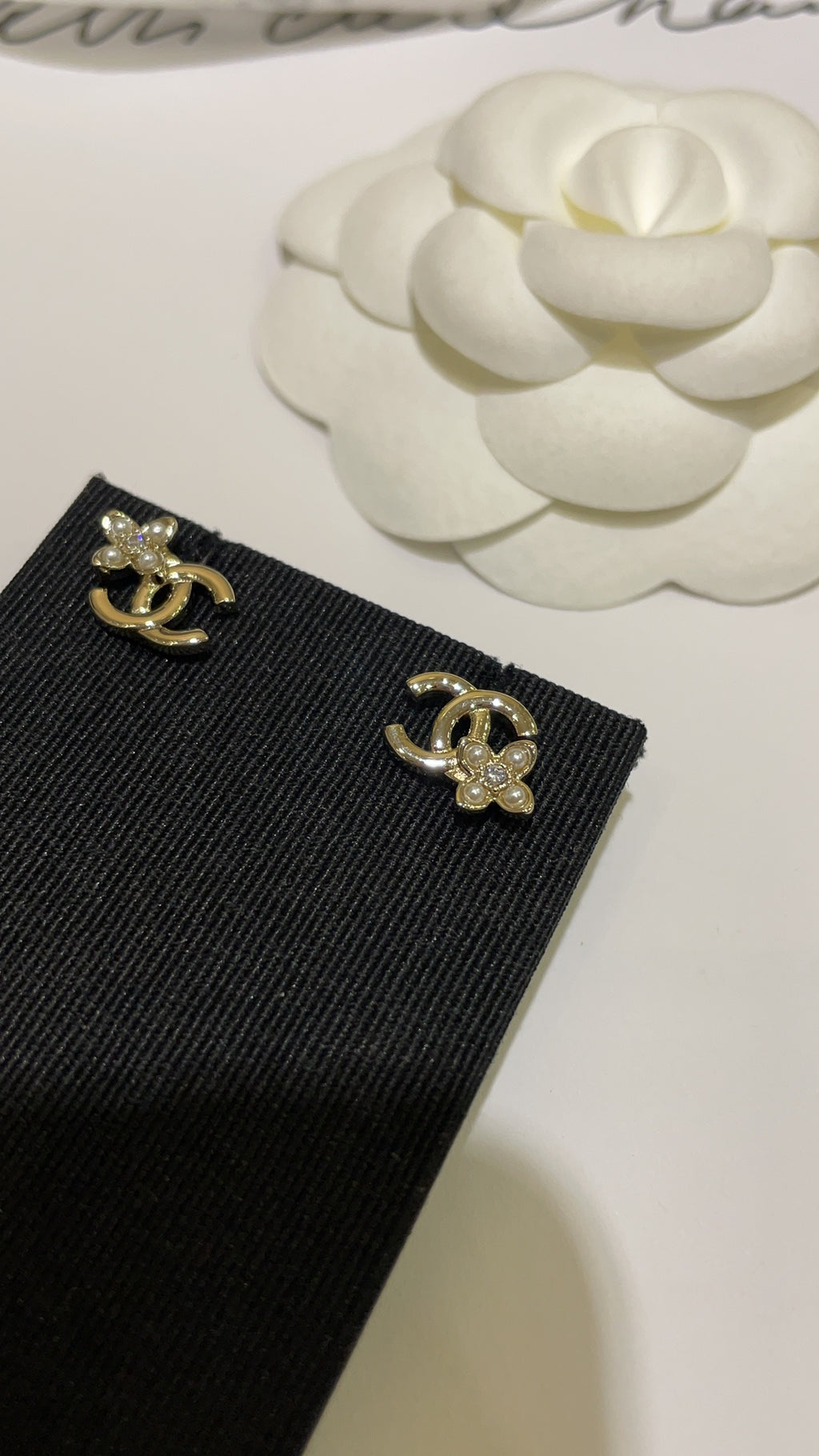 Mini CC Crystal Stud Earrings