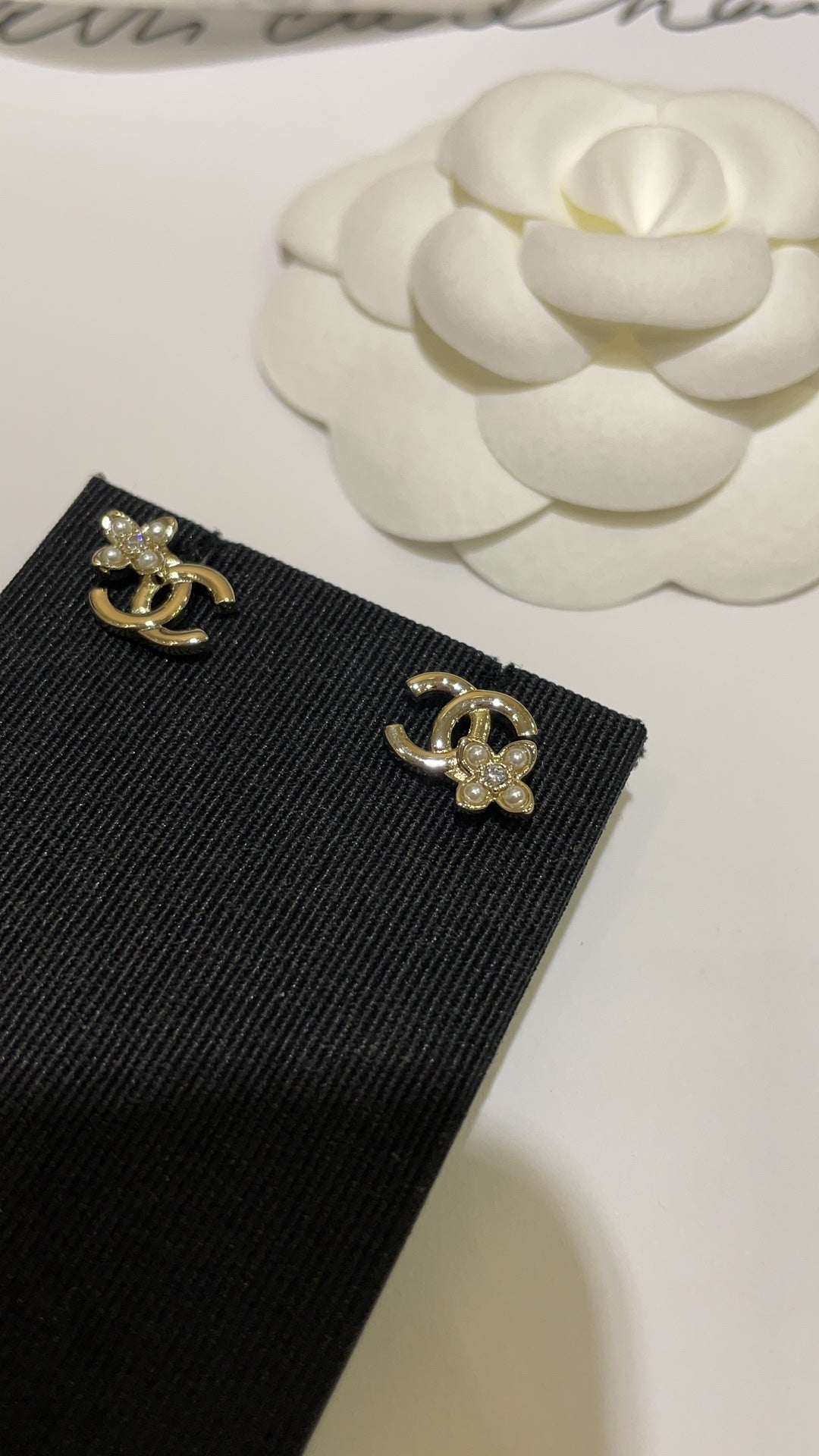 Mini CC Crystal Stud Earrings