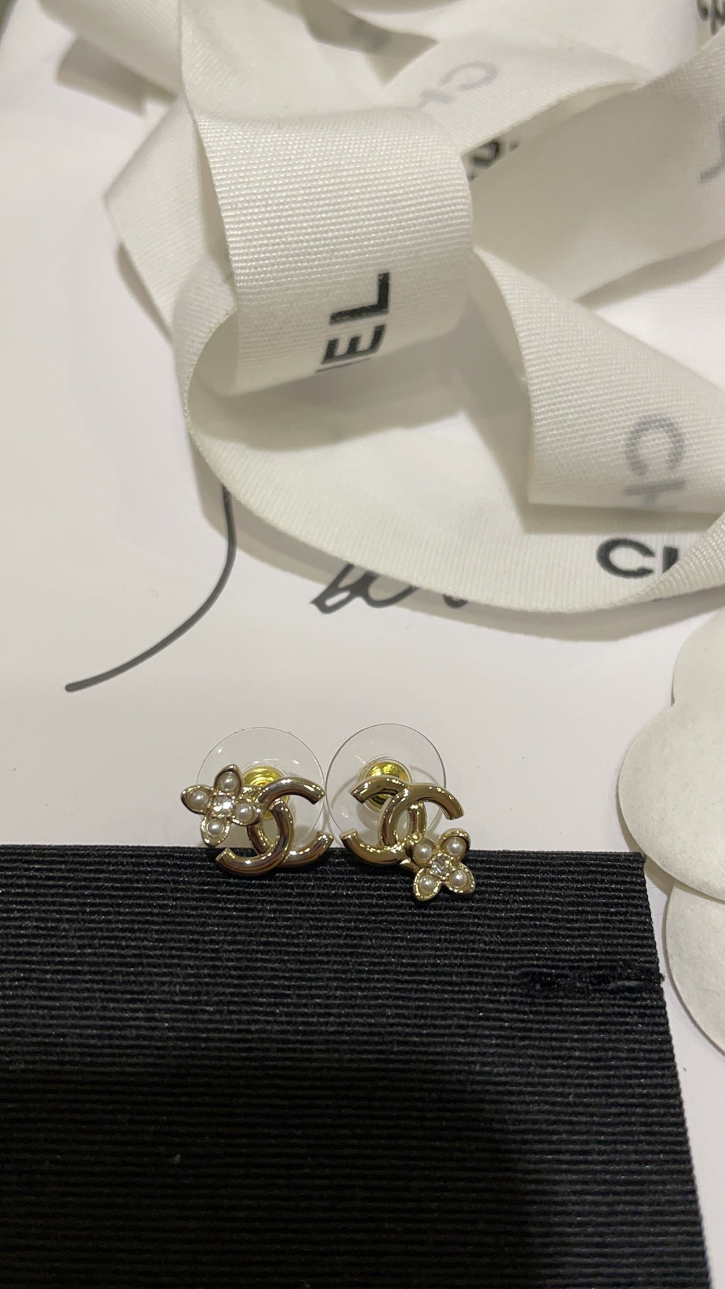 Mini CC Crystal Stud Earrings