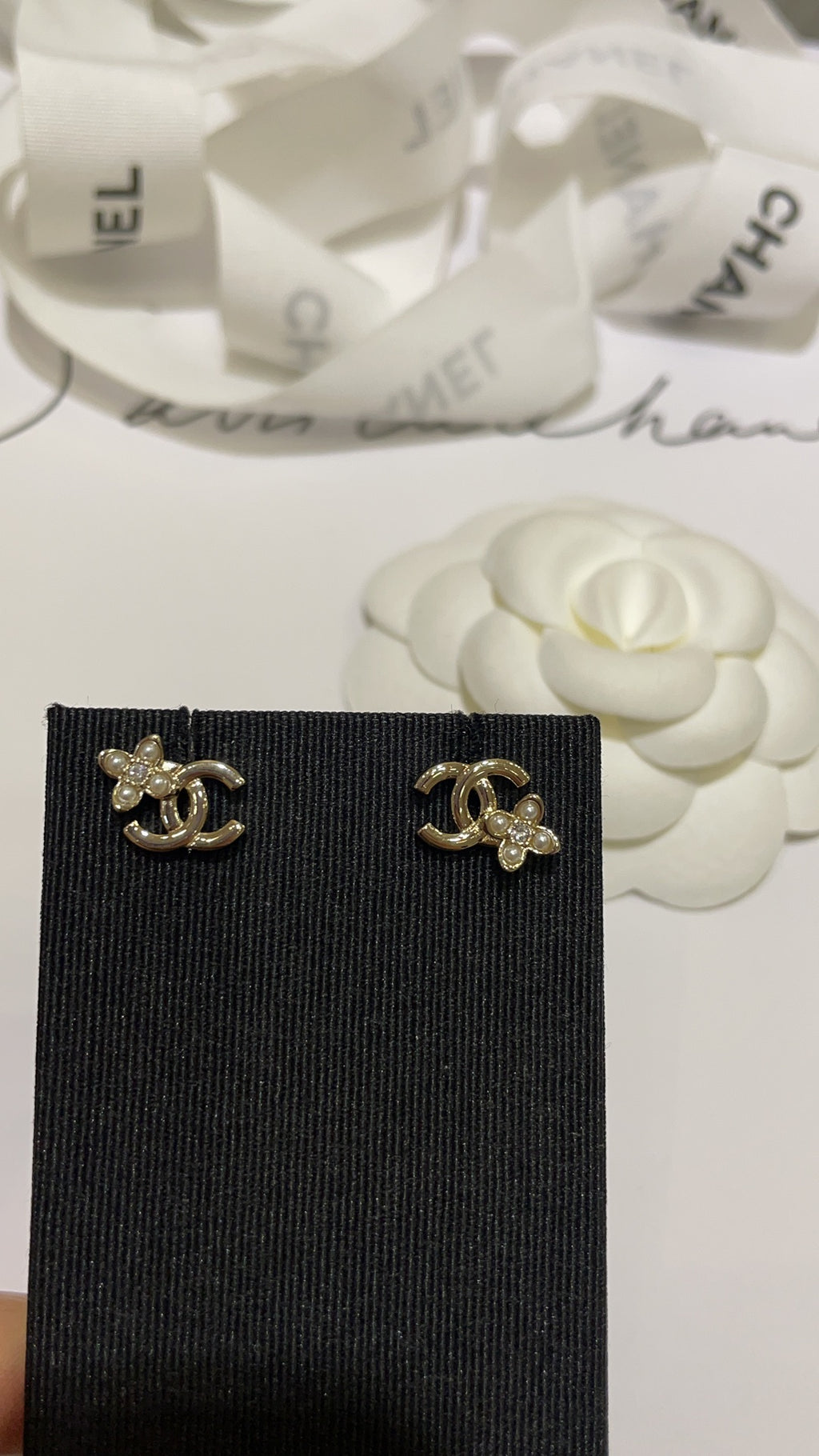 Mini CC Crystal Stud Earrings