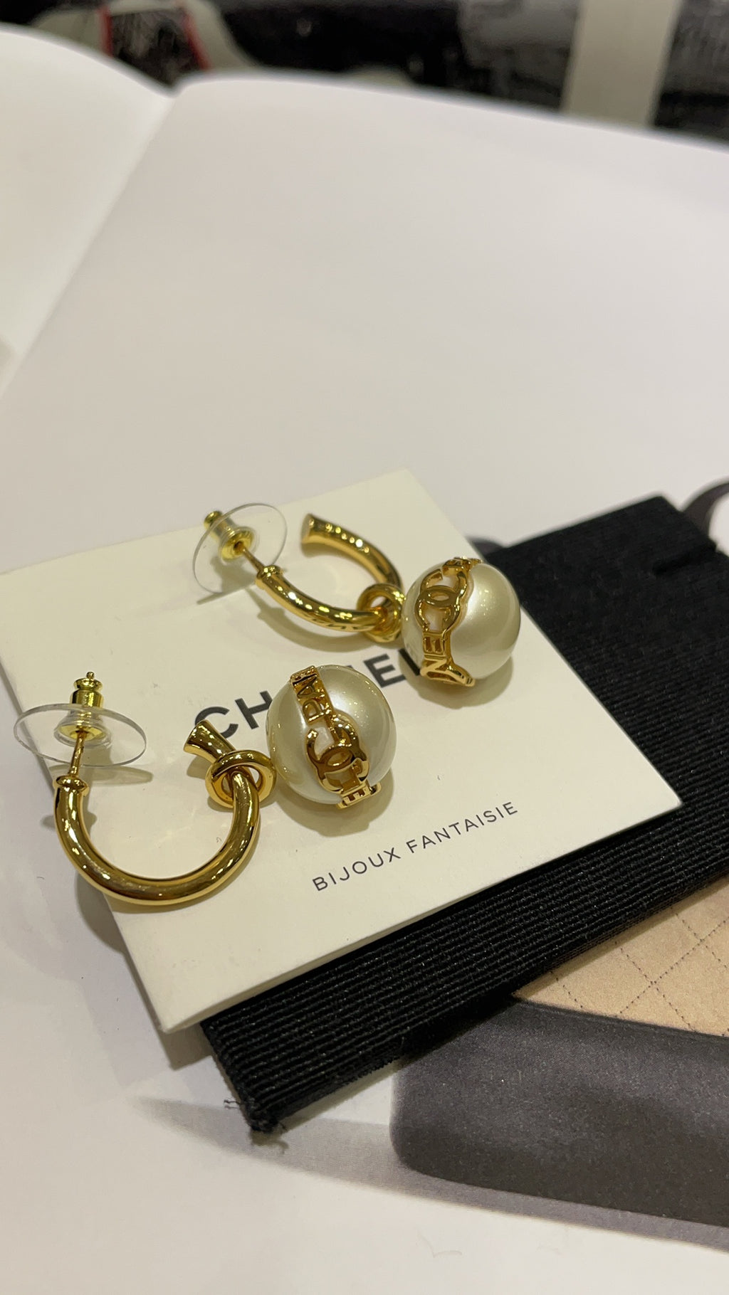 Gold-Tone Pearl Drop Earrings
