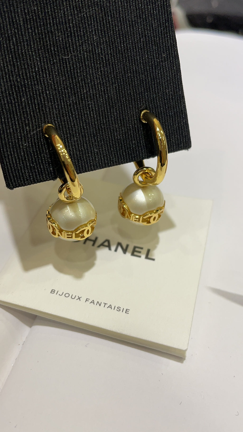 Gold-Tone Pearl Drop Earrings