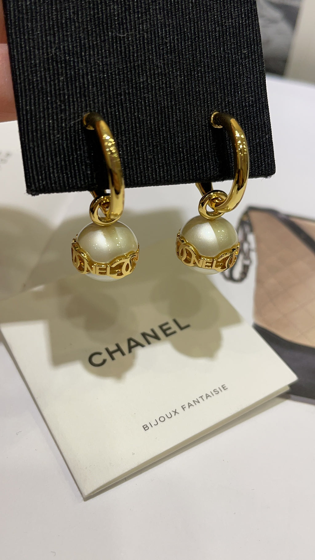 Gold-Tone Pearl Drop Earrings