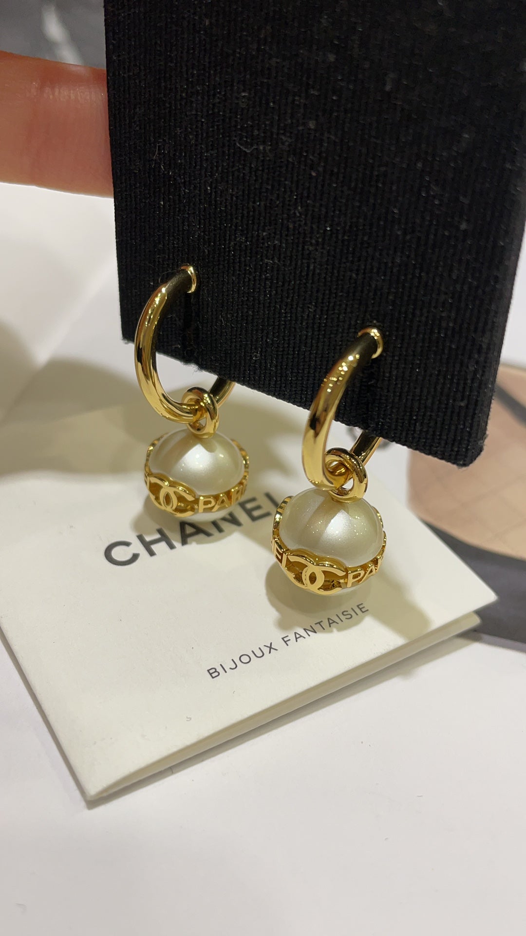 Gold-Tone Pearl Drop Earrings