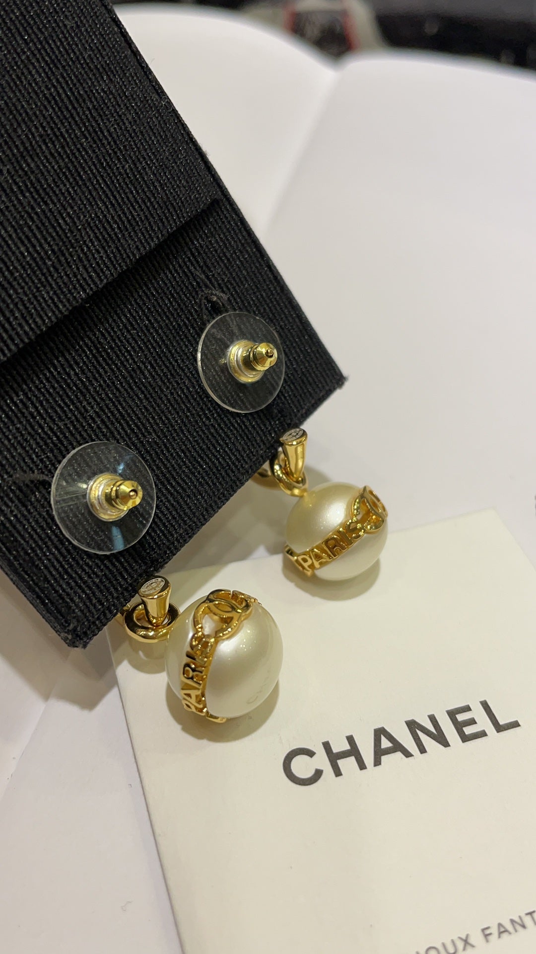 Gold-Tone Pearl Drop Earrings
