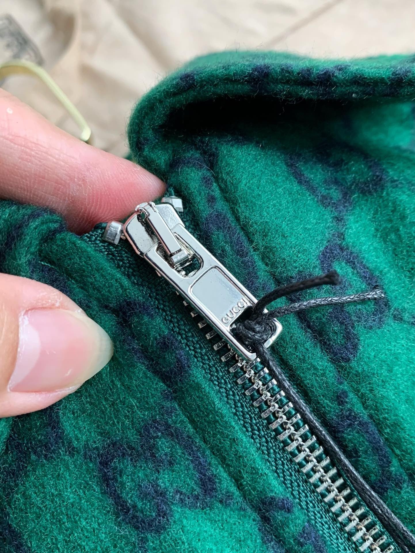 Monogram Zip Jacket – Emerald Green