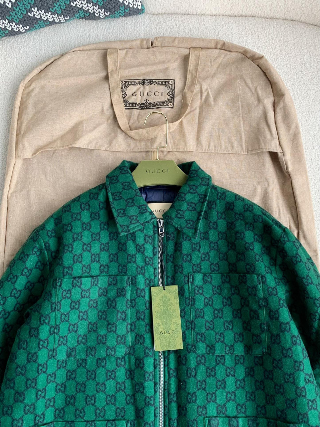 Monogram Zip Jacket – Emerald Green