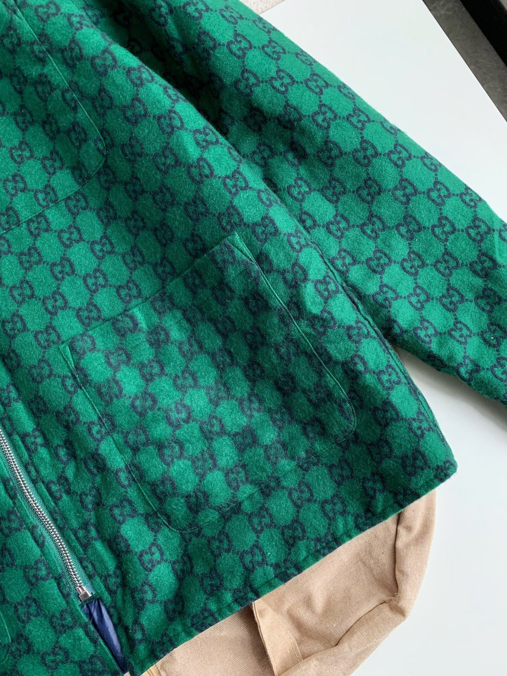 Monogram Zip Jacket – Emerald Green