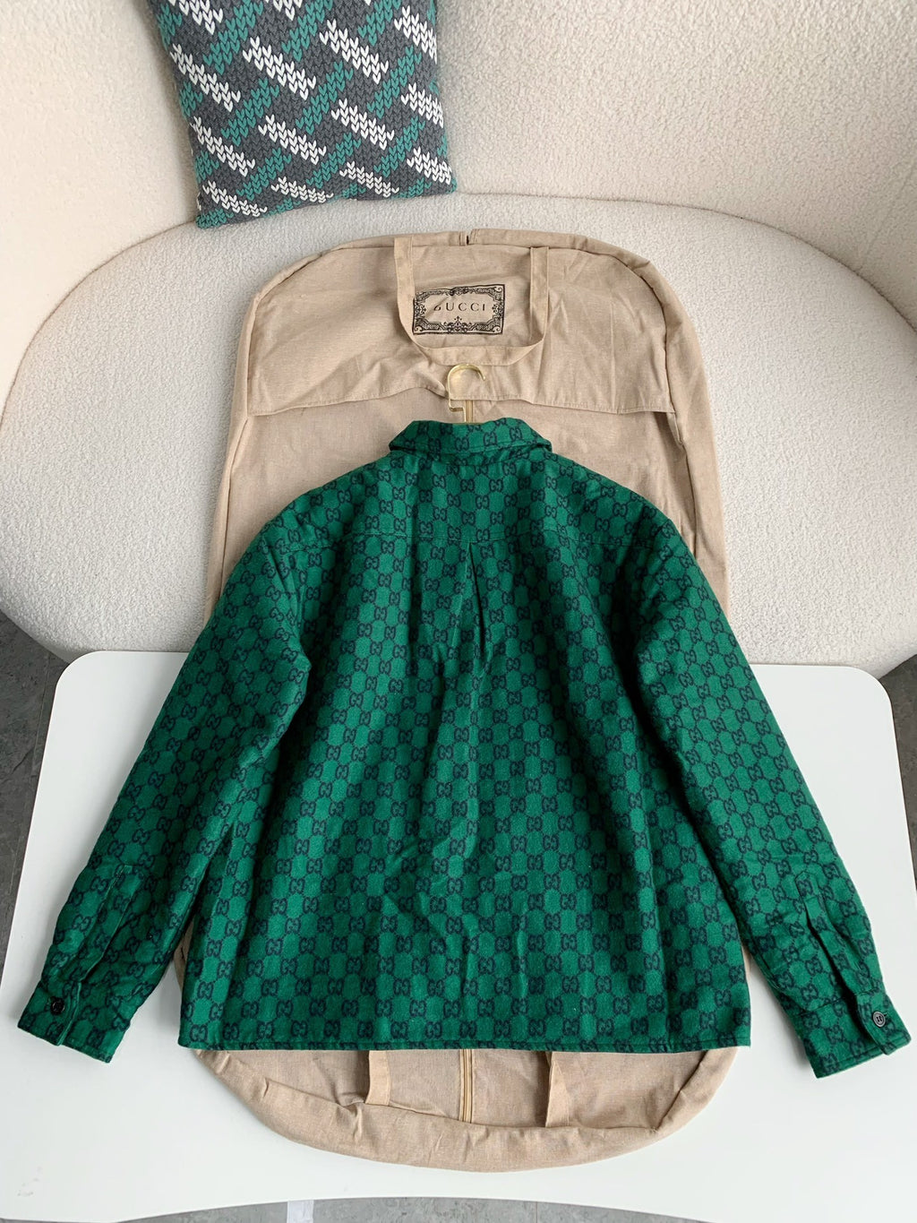 Monogram Zip Jacket – Emerald Green