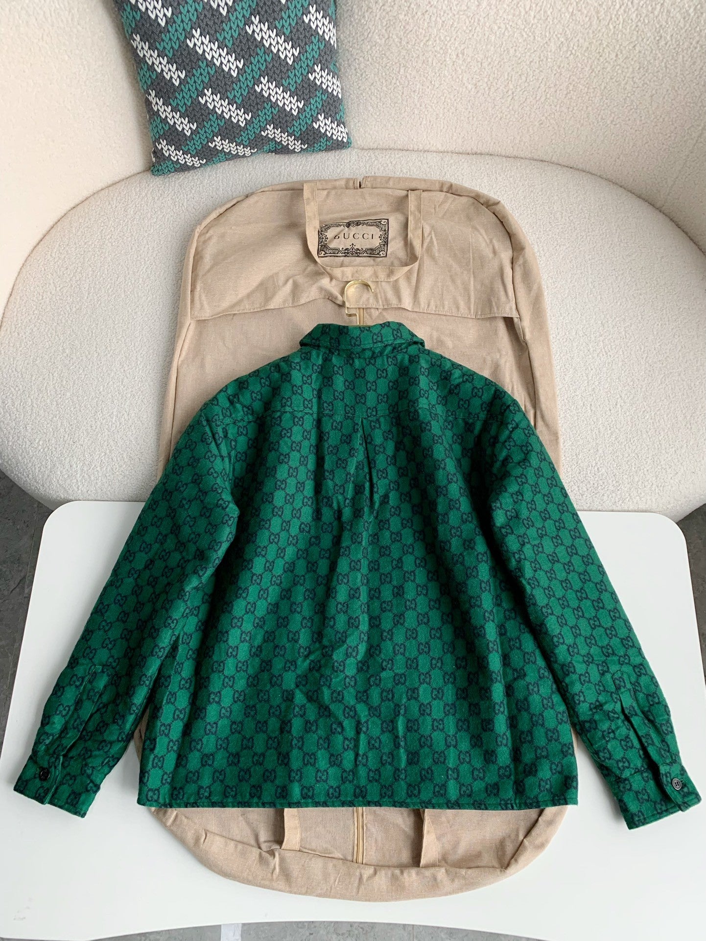 Monogram Zip Jacket – Emerald Green