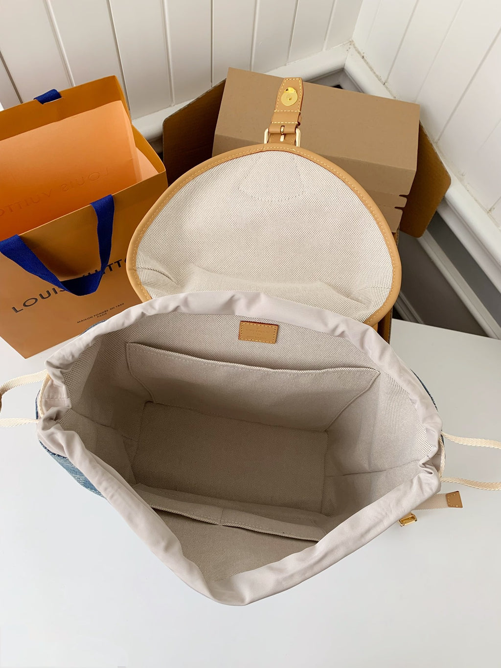 Montsouris-Style Denim Backpack