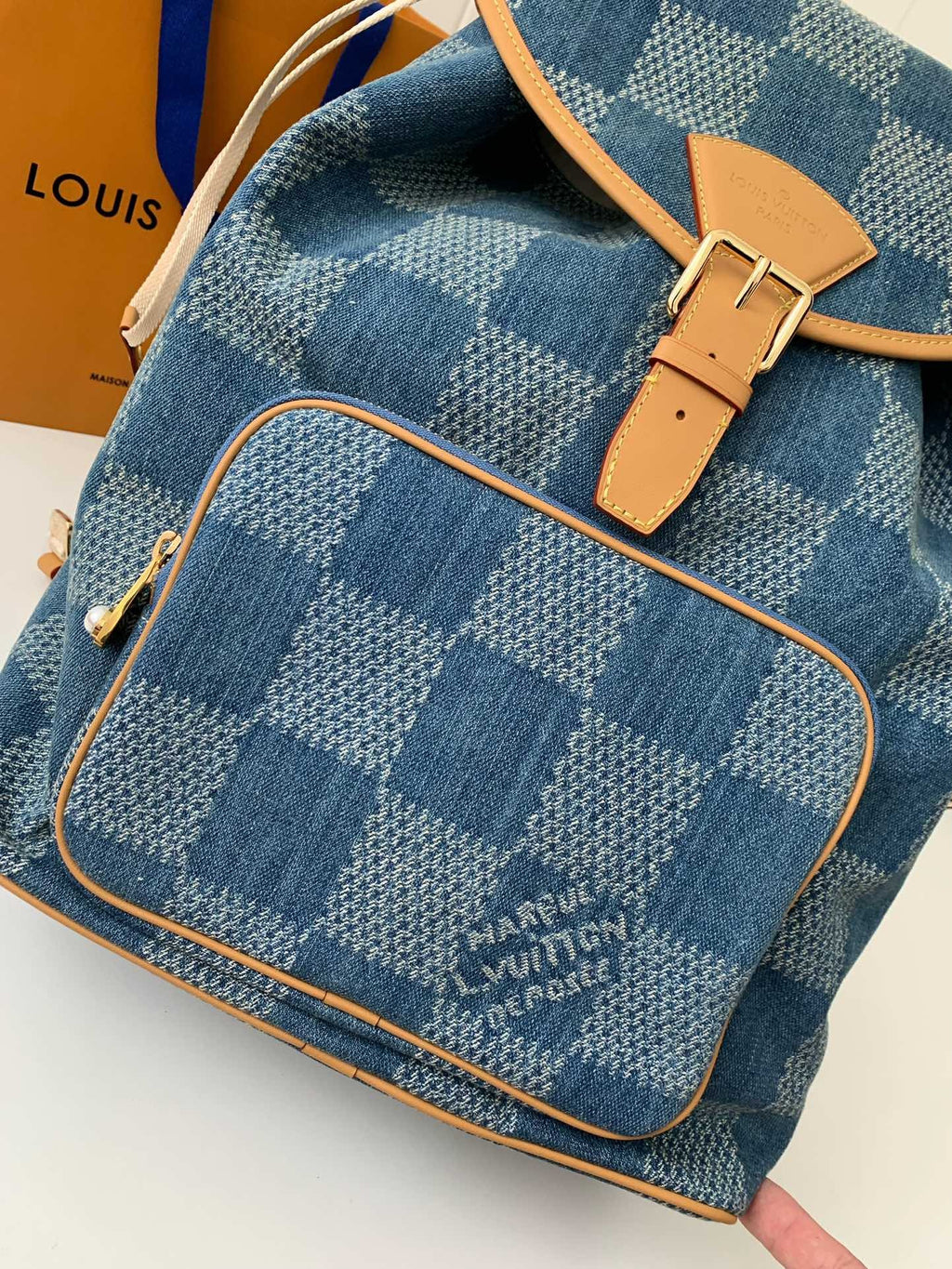 Montsouris-Style Denim Backpack