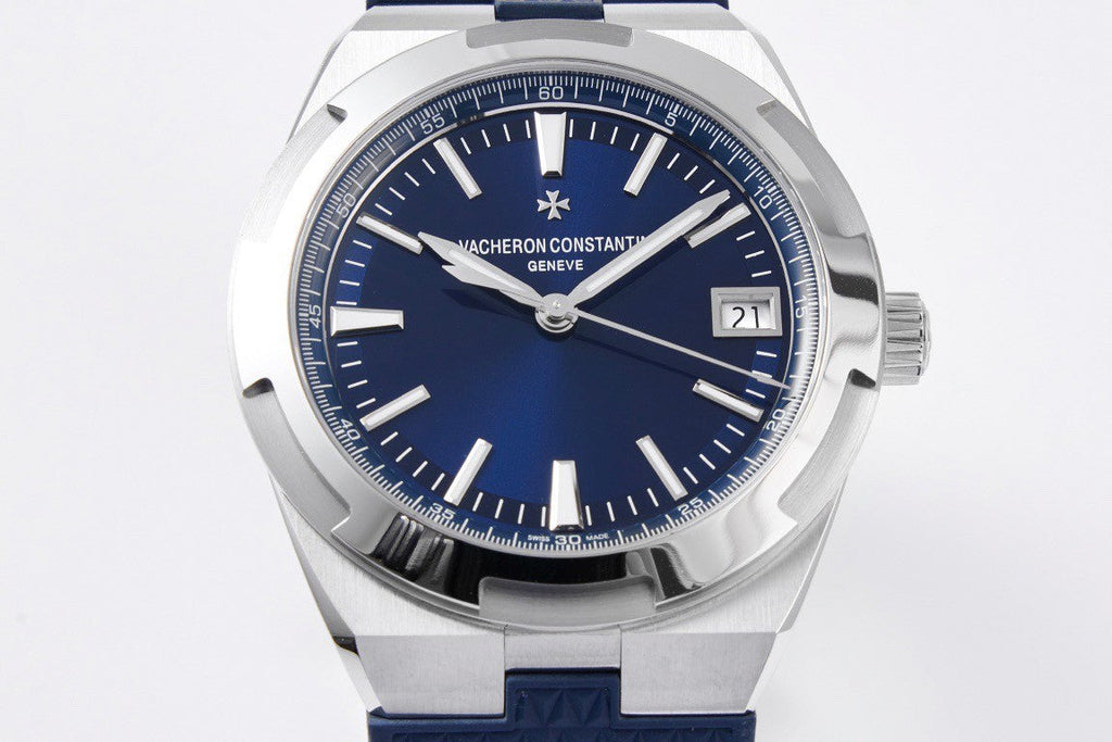 Overseas 41mm – Blue Dial, Rubber Strap, Stainless Steel Case