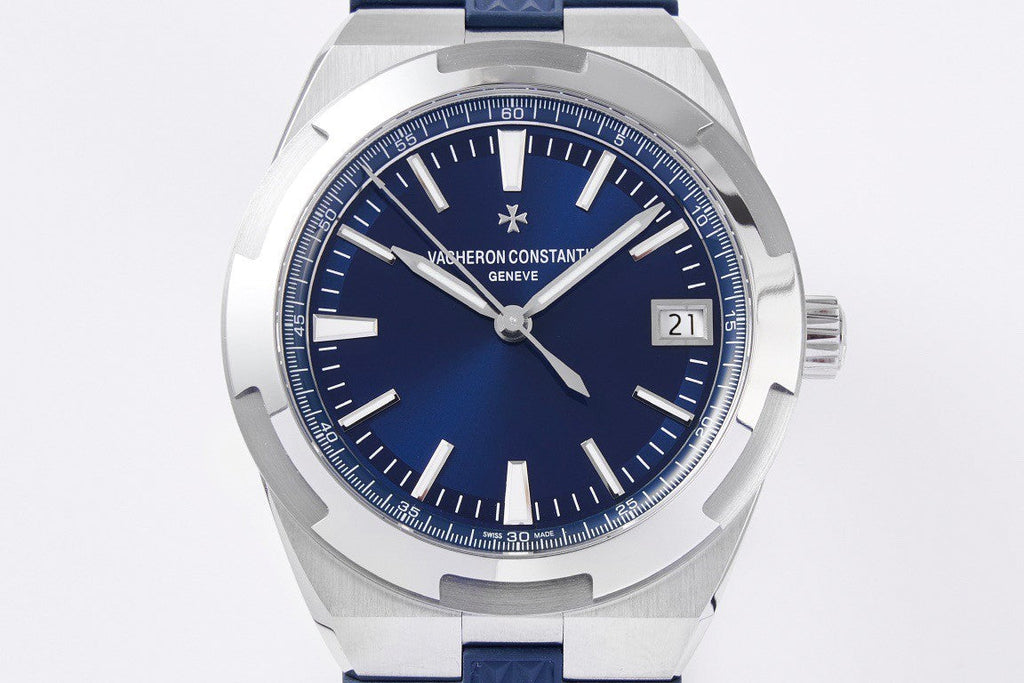Overseas 41mm – Blue Dial, Rubber Strap, Stainless Steel Case