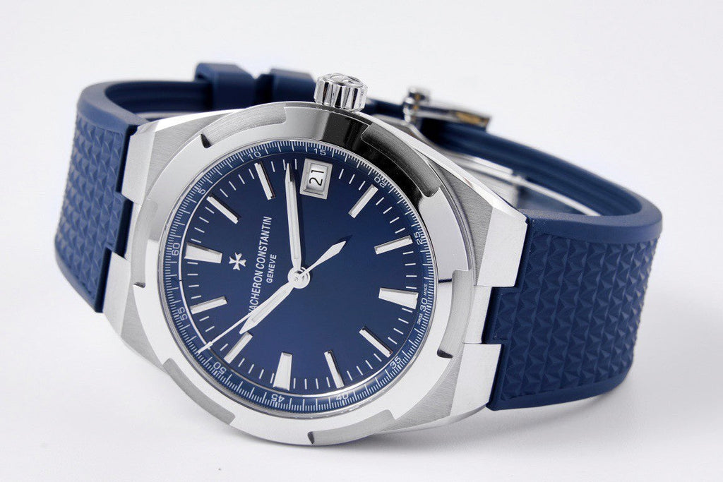 Overseas 41mm – Blue Dial, Rubber Strap, Stainless Steel Case