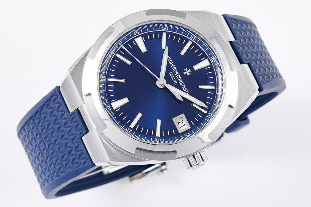 Overseas 41mm – Blue Dial, Rubber Strap, Stainless Steel Case